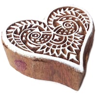 Picture of Royal Kraft Abstract Floral Heart Design Wooden Printing Stamp