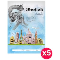 Abha Print A3 Sketch Drawing Notebook, 36 Pages, 42 x 29.7cm, Pack of 5