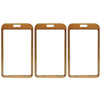Abha Print Vertical ID Card Holder With Scratch Guard, Gold, Pack of 3