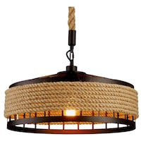 Diktmark Vintage Hemp Rope Pendant Ceiling Lamp without Bulb, Beige