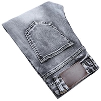 Seltos Men's Slim Fit Faded Jeans, Dark Grey