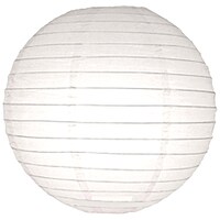 Likes of India Bamboo Round Paper Lantern, 12 Inch, White