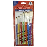 Picture of Faber-Castell Tri-Grip Flat Brushes, Set of 7