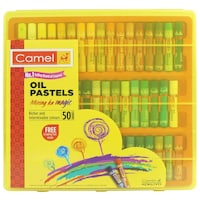 Camel Oil Pastel With Reusable Plastic Box, 50 Shades