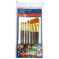 Picture of Camel Series Flat Synthetic Gold Paint Brush, Series 67, Set of 7