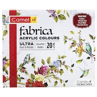 Camel Fabrica Acrylic Ultra Pearl and Metallic Colour Set, Box of 20