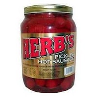 Herb's Red Hot Pickled Beef & Chicken Sausage, Pack of 20 - 4 Pound