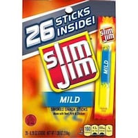 Picture of Slim Jim Smoked Meat Sticks, Mild, 26-Count - 0.28oz