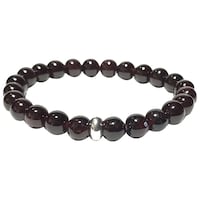 Picture of Remedywala Natural Garnet Bracelet with Ring Charm, Brown, 8mm