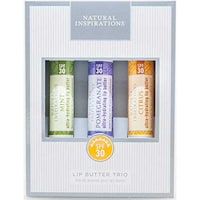 Natural Inspirations Ultra Hydrating SPF 30 Lip Butter, Citrus, Pomegranate & Mint, 3pcs