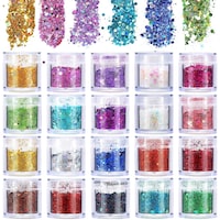 Maitys Holographic Chunky Glitter Sequins Iridescent Flakes, Pack of 20