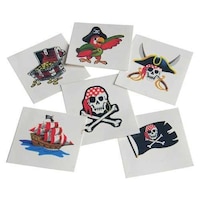 U.S. Toy Pirate Temporary Tattoos, 1 1/2 Inch Square - Pack of 288