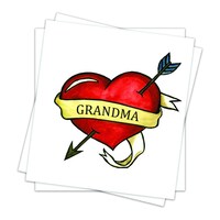 Picture of Fashiontats Grandma Heart Temporary Tattoos, 3Pack