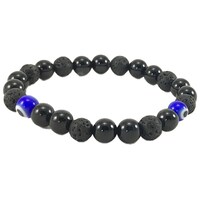 Picture of Remedywala Lava Sulemani Evil Eye Combination Bracelet, Black and Blue, 8mm