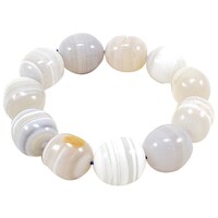Picture of Remedywala Botswana Agate Tumbled Bracelet, White, 8mm