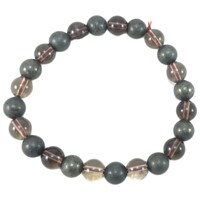 Remedywala Pyrite and Smoky Quartz Combination Bracelet, Red, 8mm