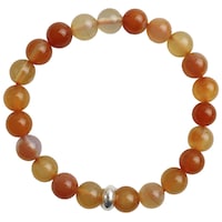 Picture of Remedywala Carnelian Natural Bracelets with Ring Charm, Orange, 8mm