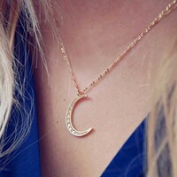 Picture of Fxmimior Gold Moon Luna Pendant Chain