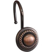 Picture of Elegant Home Fashions Rope Edge Shower Curtain Hooks, Oil Rubbed Bronze - 12Ct