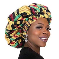 Picture of Hembes Women African Floral Print Satin Night Sleep Bonnet, Jamaican