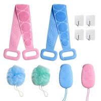 Picture of Kneokuo Double-Sided Silicone Sponge Bath Brush Bundle, Blue & Pink