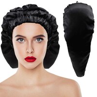 Picture of Qmsilr Adjustable Silk Bonnet with Buttons, Black