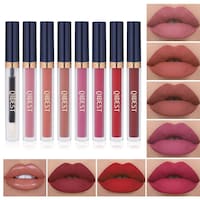 Qibest Matte Liquid Lipstick and Lip Plumper Makeup Set Kit, Set of 8
