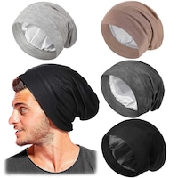 Picture of Geyoga Silk Satin Hair Bonnet for Men, Classic Colors Set - 4Pcs