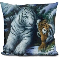 Picture of Lilipi Big Brother Decorative Accent Throw Pillow, Tiger Print