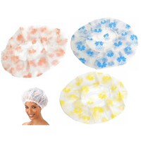 Picture of Alazco Multipurpose Bathing & Shower Caps, 3Pcs - Blue/Yellow/Peach Floral