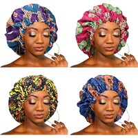 Picture of Ymhpride Satin Bonnet for Natural Curly Long Hair, 4Pcs