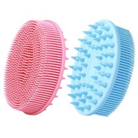 Picture of Yaims Exfoliating Silicone Body Scrubber for Shower, Blue & Pink - 2Pcs