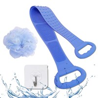 Picture of HHaozcl Silicone Back Scrubber for Shower, Blue - 31.5"