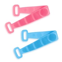 Picture of Bigzzia Silicone Back Scrubber for Shower, 31in, Pink & Blue - 2Pcs