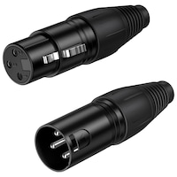 World of Needs XLR 3 Pin Male to Female Microphone Connector, 6.7cm, Black