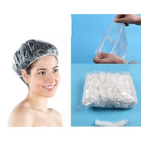 Picture of Newraturner Clear Disposable Plastic Shower Caps, 100 Pcs