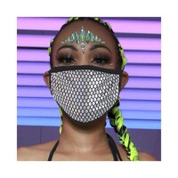 Picture of Campsis Fashion Fabric Mask Black Flashing Polyester Mask, Black