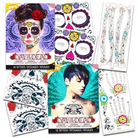 Picture of Savvi Day of The Dead Sugar Skull Ultimate Temporary Tattoo Set