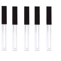 Glasstore Square Lip Gloss Bottle, 5ml, Matte black - Set of 5pcs