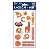 WinCraft Clemson University Tigers Face Cals Decals Sheet, 4x7Inch