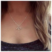 Picture of TseanYi Gold Lotus Flower Pendant Necklace Chain Jewelry