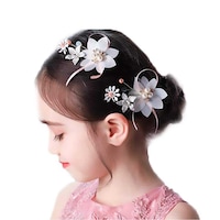 Campsis Princess Floral Headpiece for Girls, White