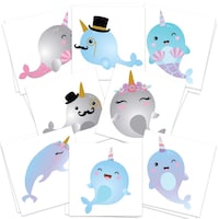 Fashiontats Baby Narwhals Pack, Multicolor - Pack of 24 Pcs