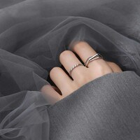 Picture of Asphire S925 Gothic Knuckle Rings Set, Silver - Pack of 2 Pcs