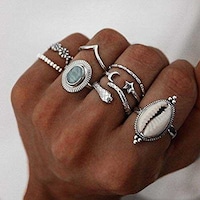 Sither Snake Ring Pack for Women Rings Set - 8 Pieces