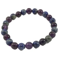 Remedywala Amethyst Lapis Combination Bracelet, Purple and Blue, 8mm