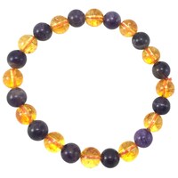 Picture of Remedywala Citrine Amethyst Combination Bracelet, Yellow-Blue, 8mm