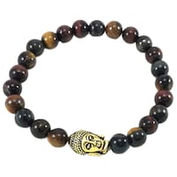 Picture of Remedywala Tiger Eye with Buddha Charm Bracelet, Multicolor, 8mm