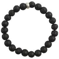 Picture of Remedywala Lava Bracelet with Ring Charm, Black, 8mm