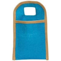 Gobamboos Jute Mobile Charger Holder, 6x5x4 Inch, Blue